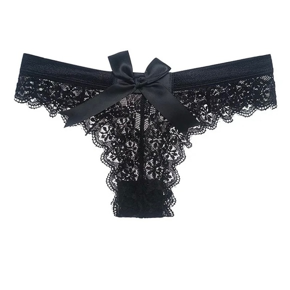 Black Lace Thong - Picture 3 of 5